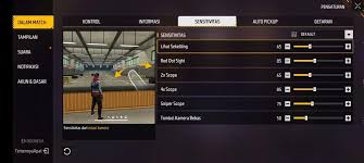Free Fire: Sensitivitas Terbaik